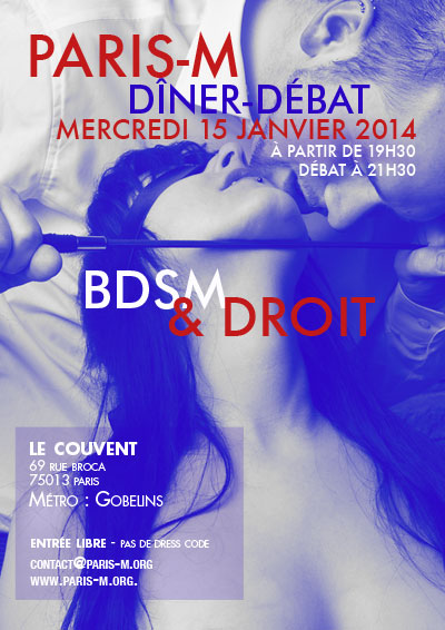 Flyer Dîner/Débat n°77 - BDSM & Droit